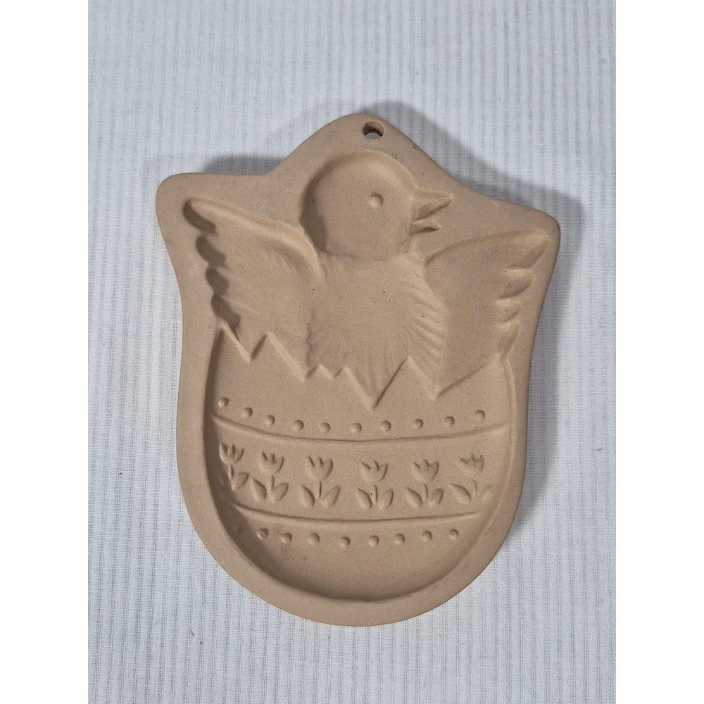 Brown Bag Cookie Art Stoneware Mold Easter Hatching Chick 1997 Hill Design